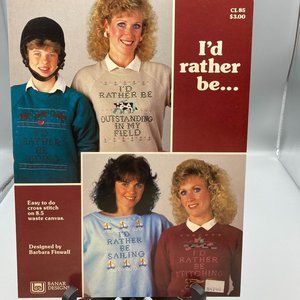 Vintage Waste Canvas Patterns, I'd Rather Be... Cross Stitch, Banar Designs CL